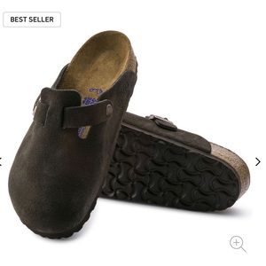 Boston suede leather Birkenstock clogs - not softbed soles